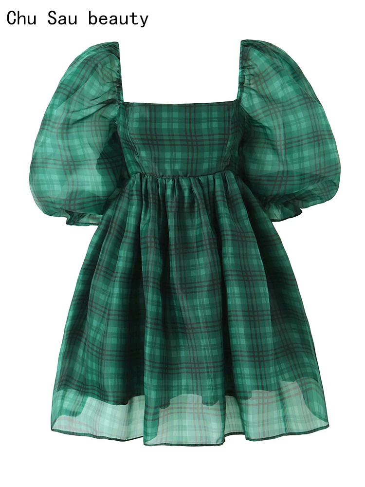 Женское облегающее мини-платье в клетку, повседневное винтажное платье с квадратным вырезом и коротким рукавом, лето 2024 
Женское облегающее мини-платье в клетку, повседневное винтажное платье с квадратным вырезом и коротким рукавом, лето 2024