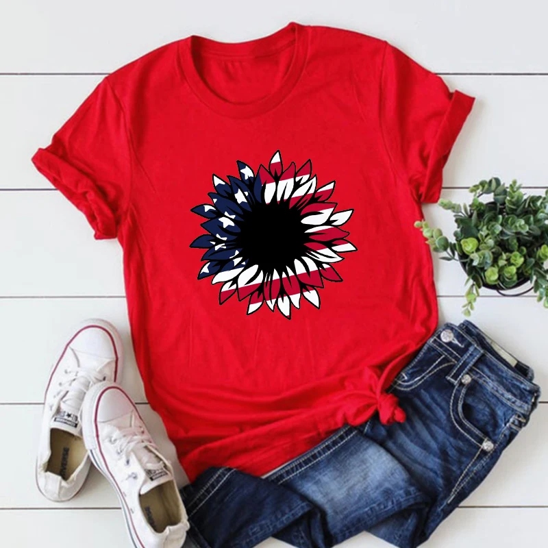 

4th of July Sunflower Shirt Freedom Shirts Fourth of July Shirt Patriotic Clothes Independence Day Shirts Memorial Day Tees