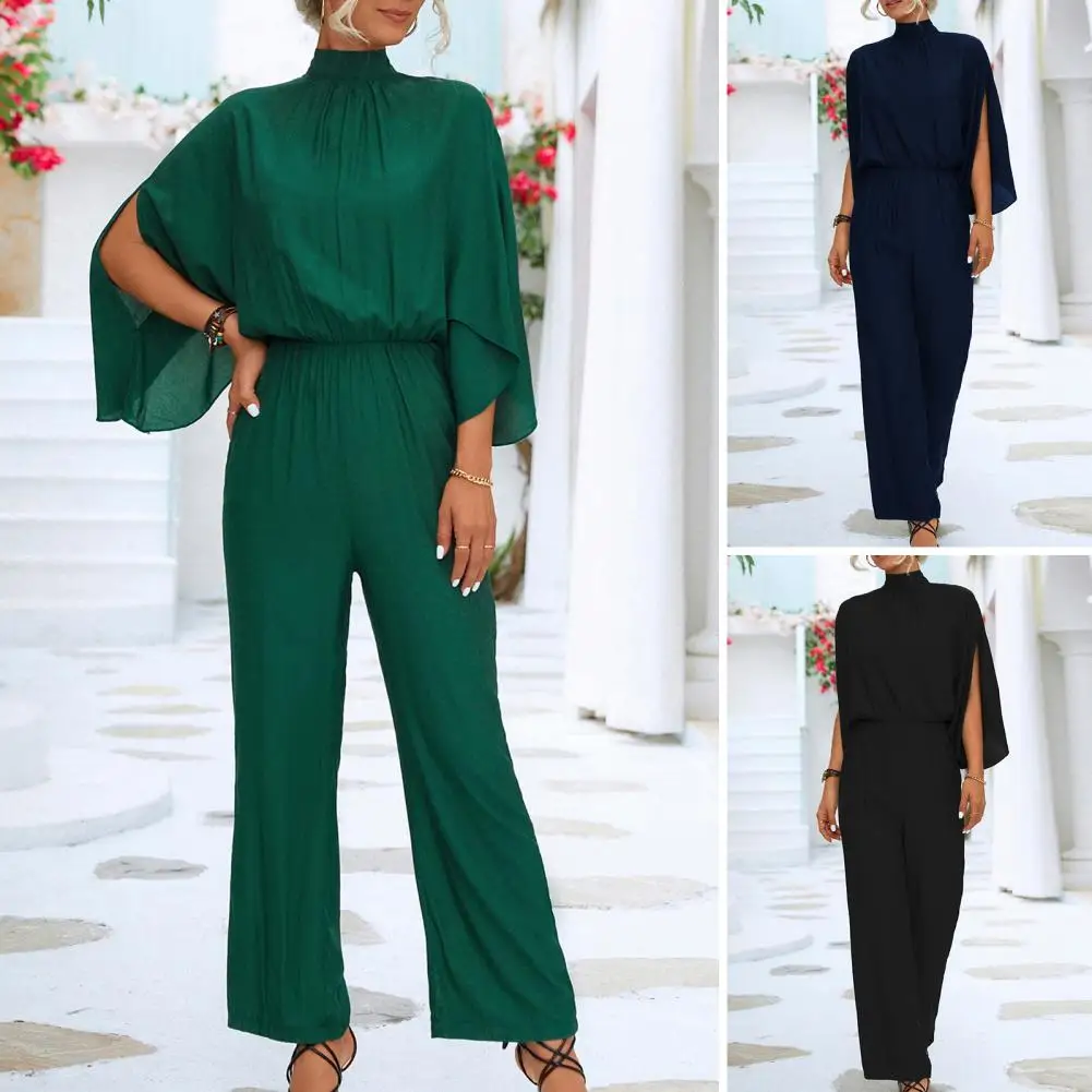 Wide Leg Jumpsuit Elegant Women's Batwing Sleeve Jumpsuit High Waist Wide Leg Stand Collar for Prom Banquets Commuting Casual
Wide Leg Jumpsuit Elegant Women's Batwing Sleeve Jumpsuit High Waist Wide Leg Stand Collar for Prom Banquets Commuting Casual
