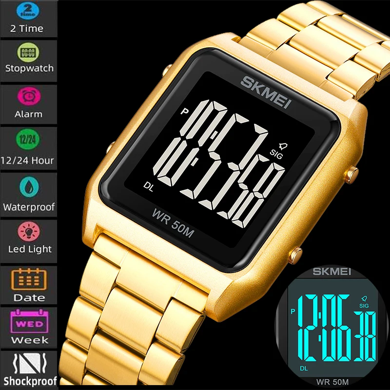 

Skmei Luxury Brand Casual Watches Men Waterproof LED Alarm Chrono Digital Retro Fashion Sport Man Wristwatches Reloj Hombre