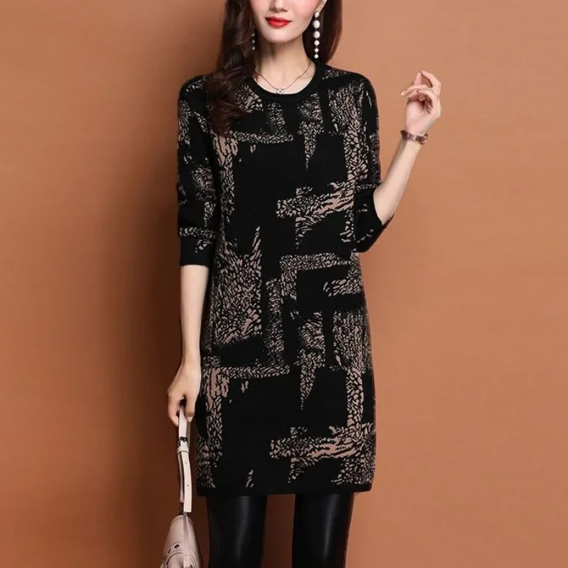 Fashion Woman Blouses 2023 Lnclined Shoulder Thick Long Sleeve Round Neck Commuter Midi Skirts Loose Printing Tshirt Dress
Fashion Woman Blouses 2023 Lnclined Shoulder Thick Long Sleeve Round Neck Commuter Midi Skirts Loose Printing Tshirt Dress