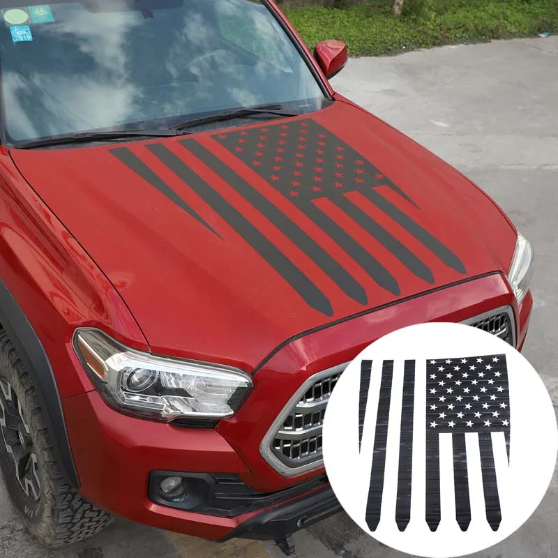 

PVC Car Styling Car Hood Pull Flower Film Sticker Car Exterior Protection Modification Accessories For Toyota Tacoma 2016-2020