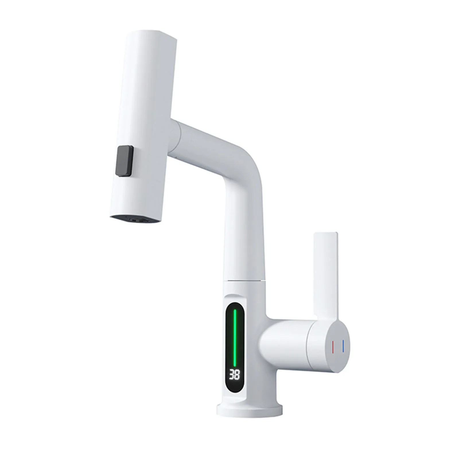 Multifunctional Bathroom Sink Faucet with Rainfall Spray Head and Temperature Display Easy Switching between Modes
Multifunctional Bathroom Sink Faucet with Rainfall Spray Head and Temperature Display Easy Switching between Modes