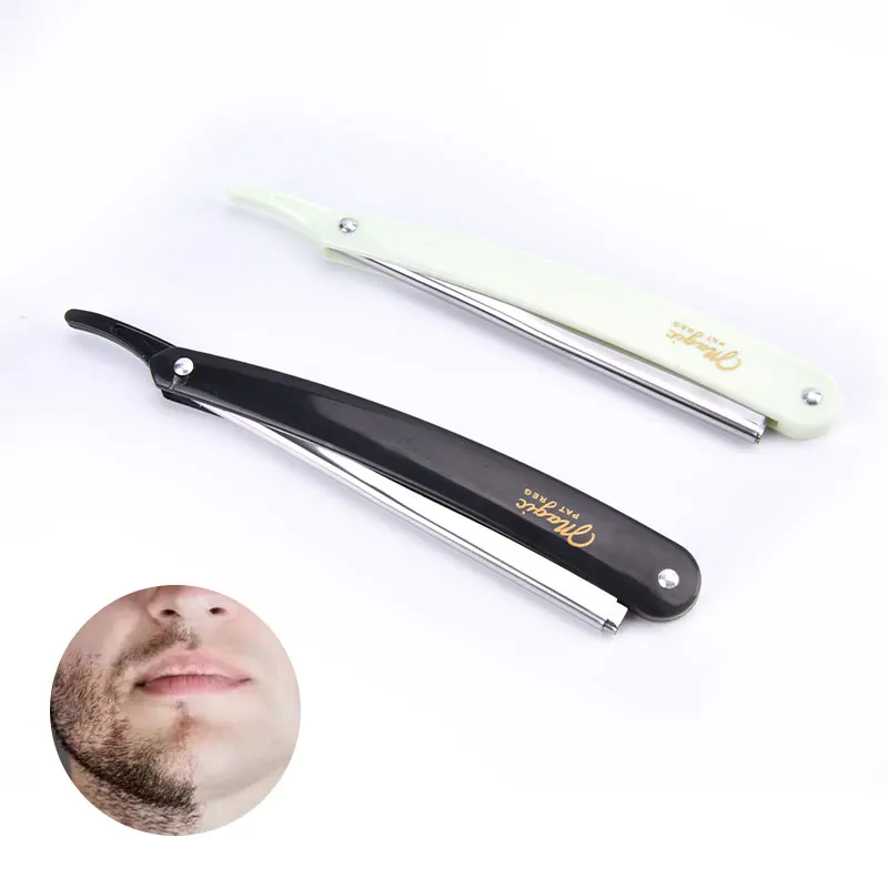 

Men'S Shaver Straight Edge Barber Razor Knives Manual Beard Shaving And Care Replaceable Blades Shavette Gift For Men