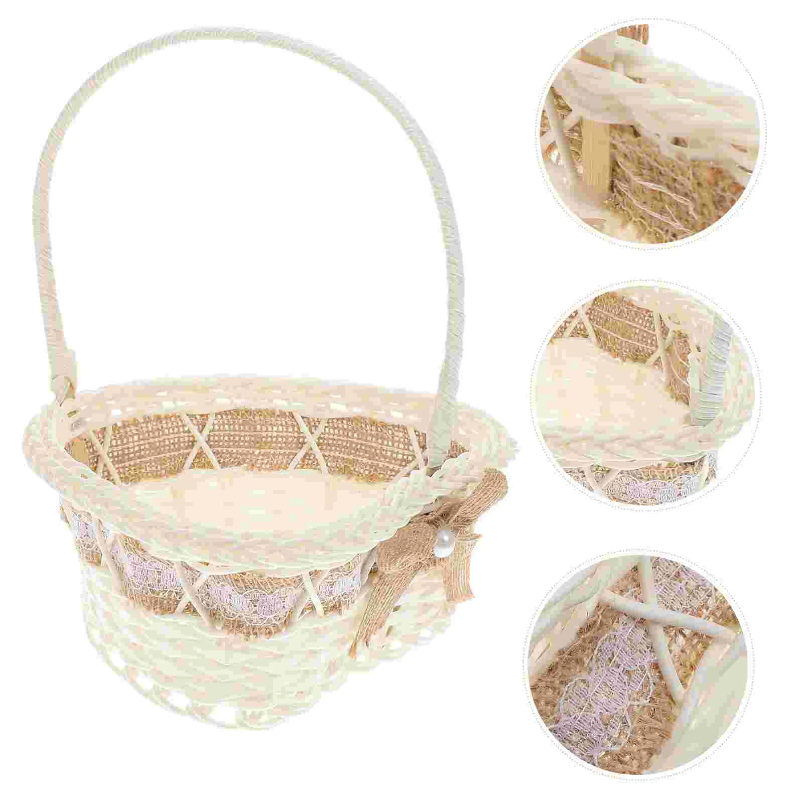 Wedding Flower Basket Handheld Storage Container Burlap Heart Macrame Baskets Gifts Plastic Girls Bride
Wedding Flower Basket Handheld Storage Container Burlap Heart Macrame Baskets Gifts Plastic Girls Bride