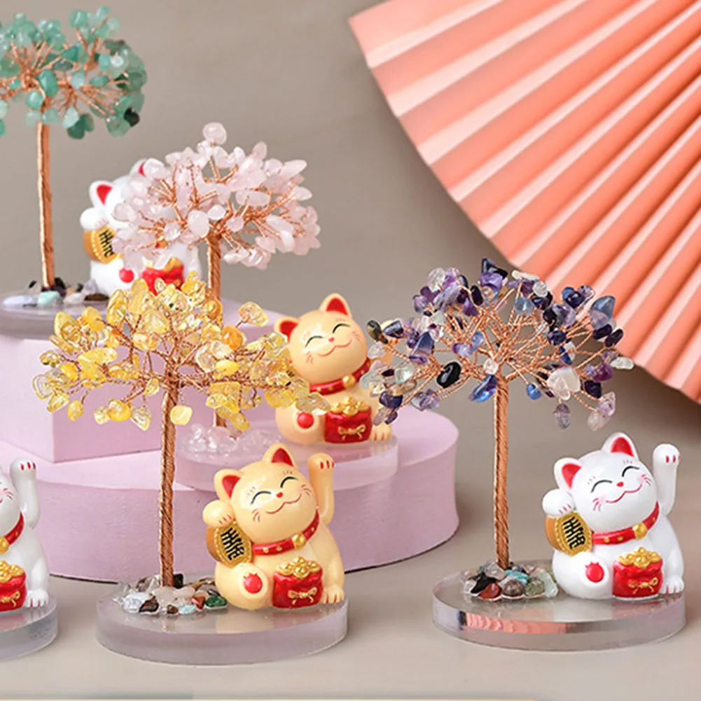 Shake Hands Lucky Cat Base Fate Tree Natural Crystal Crushed Stone Life-Tree Handwoven Decoration Parts
Shake Hands Lucky Cat Base Fate Tree Natural Crystal Crushed Stone Life-Tree Handwoven Decoration Parts