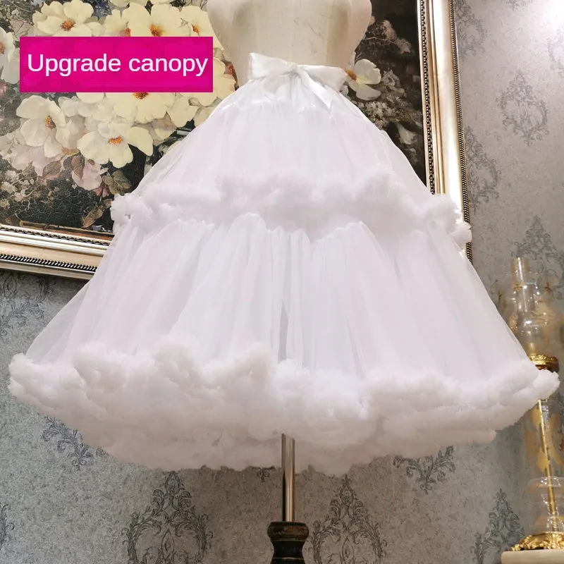 

Lolita Clouds Skirt Support Double Layers 60cm Daily Violence Boneless Soft Yarn Cotton Candy Puff Petticoat Summer White Skirts