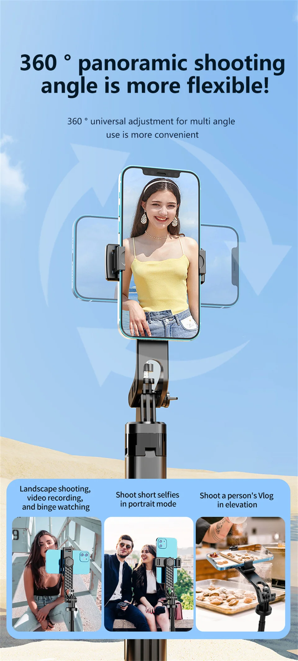 COOL DIER 2025 New Selfie Stick Tripod for Cell Phone, Portable camera phone tripods for iPhone Samsung Huawei Xiaomi Smartphone COOL DIER 2025 New Selfie Stick Tripod for Cell Phone, Portable camera phone tripods for iPhone Samsung Huawei Xiaomi Smartphone