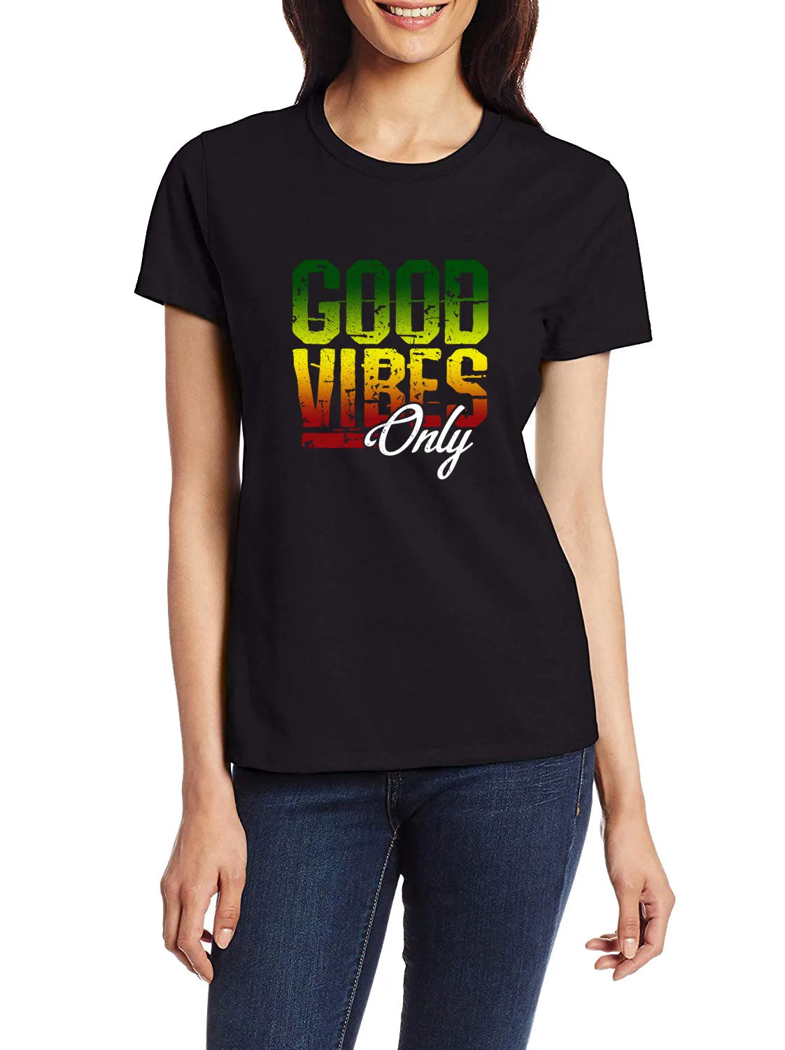 Женские хлопковые дышащие футболки Good Vibes Only, дизайнерские футболки с ригги, музыка, раста, индивидуальные футболки
Женские хлопковые дышащие футболки Good Vibes Only, дизайнерские футболки с ригги, музыка, раста, индивидуальные футболки