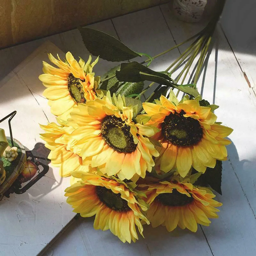 7 Heads Sunflower Simulation Bouquet Outdoor Garden Autumn Decoration Home Floral Arrangement Wedding Decoration
7 Heads Sunflower Simulation Bouquet Outdoor Garden Autumn Decoration Home Floral Arrangement Wedding Decoration