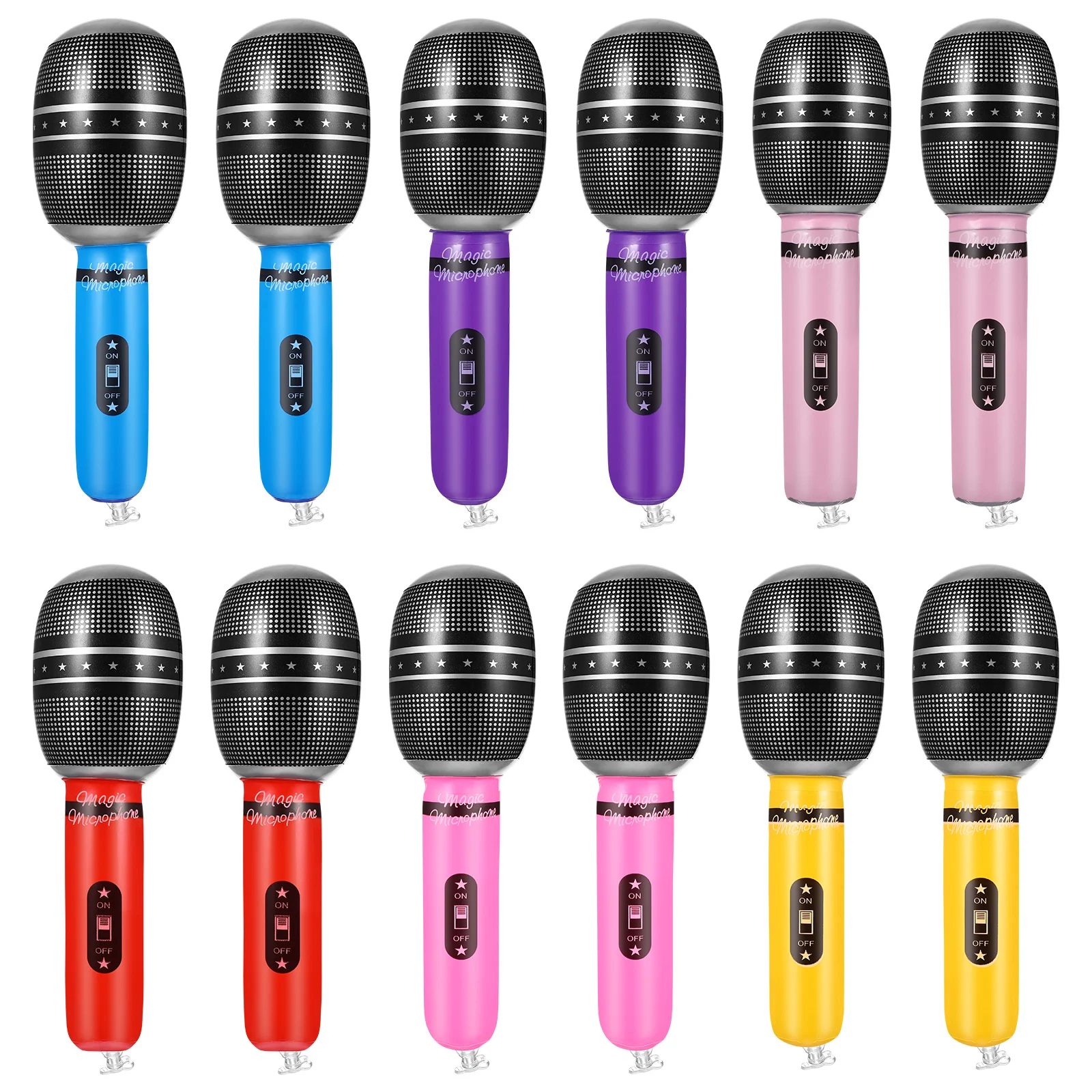 

Microphone Inflatable Kids For Toy Microphones Blow Up Prop Pretend Play Party Toys Props Karaoke Adults Fake Mic Costume
