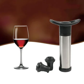 와인 스토퍼 진공 펌프 바 액세서리 에어 잠금 에어레이터, 스틸 병 스토퍼 와인을 신선하게 보호하는 씰링
