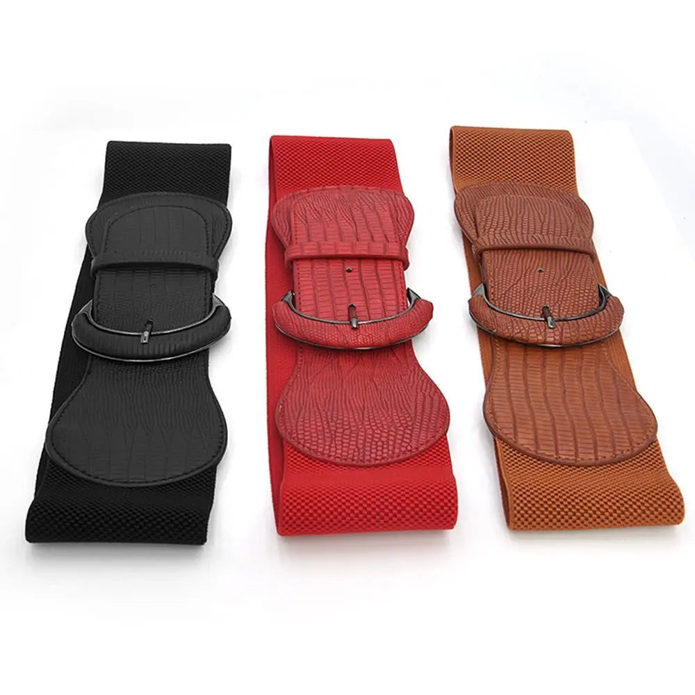 

Stretch Elastic Buckle Fashion Design Solid Color Corset Belt Women Waist Belt Adjustable Waistband Elastic Cummerbund