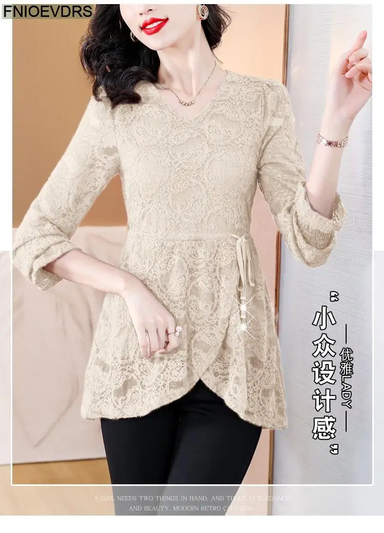 M-4XL Hollow Out Lace Shirts2023 Women European Style Office Lady Drawstring Waist Bow Tie Thick Winter Tunic Peplum Top Blouses M-4XL Hollow Out Lace Shirts2023 Women European Style Office Lady Drawstring Waist Bow Tie Thick Winter Tunic Peplum Top Blouses