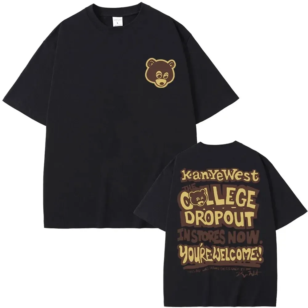 

Best Famous Kanye West The College Dropout Graphics Tshirt Men Women's Hip Hop Rap Vintage T-shirts Male Casual T Shirt