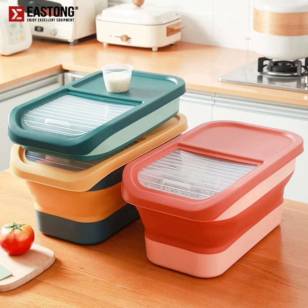 

Collapsible Dog Food Storage Container Pet Food Container with Lids Airtight Cat Food Containers Foldable Kitchen Rice Storage