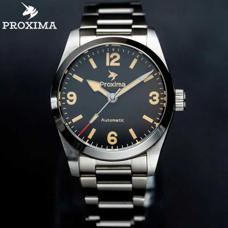 PROXIMA 37mm Men's Automatic Watch Sapphire Crystal Auto Date PT5000 Mechanical Diver Wristwatch 20Bar Waterproof Luminous BGW-9
PROXIMA 37mm Men's Automatic Watch Sapphire Crystal Auto Date PT5000 Mechanical Diver Wristwatch 20Bar Waterproof Luminous BGW-9