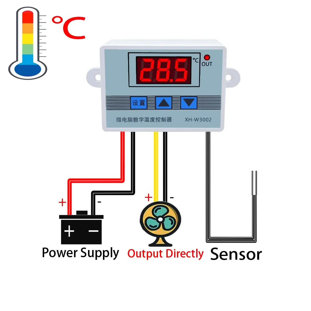 12V 24V 110V 220V Professional W3002 Digital LED Temperature Controller 10A Thermostat Regulator XH-3002
12V 24V 110V 220V Professional W3002 Digital LED Temperature Controller 10A Thermostat Regulator XH-3002