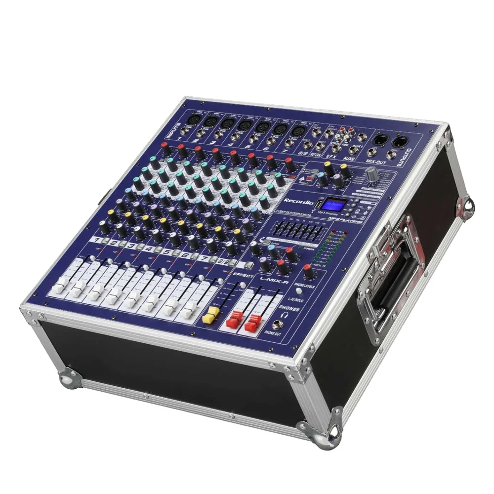

GAX-960E DJ Mixer 8 Channel USB Blueteeth Mixing Console High Power Audio Stage Equipment 48V Phantom Power DSP Digital Effects