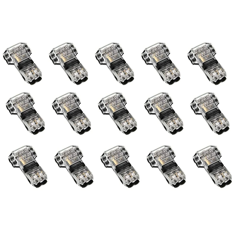 15 Pcs 3 Way 2 Pin Wire Connectors Low Voltage Universal Compact T-Tap Wire Connectors No Stripping For 18-22 AWG Cable
15 Pcs 3 Way 2 Pin Wire Connectors Low Voltage Universal Compact T-Tap Wire Connectors No Stripping For 18-22 AWG Cable