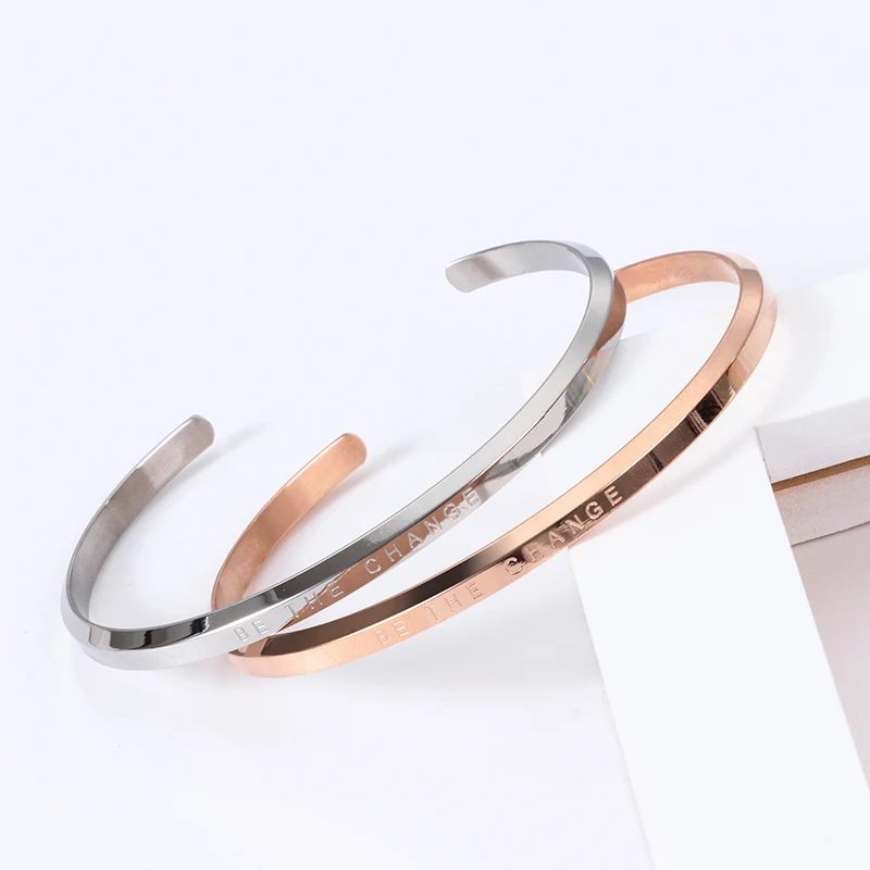 

Titanium Steel Does Not Fade Cuff Bracelet Neutral Style Niche Design Light Luxury Rose Gold High-grade Accessories Single Item