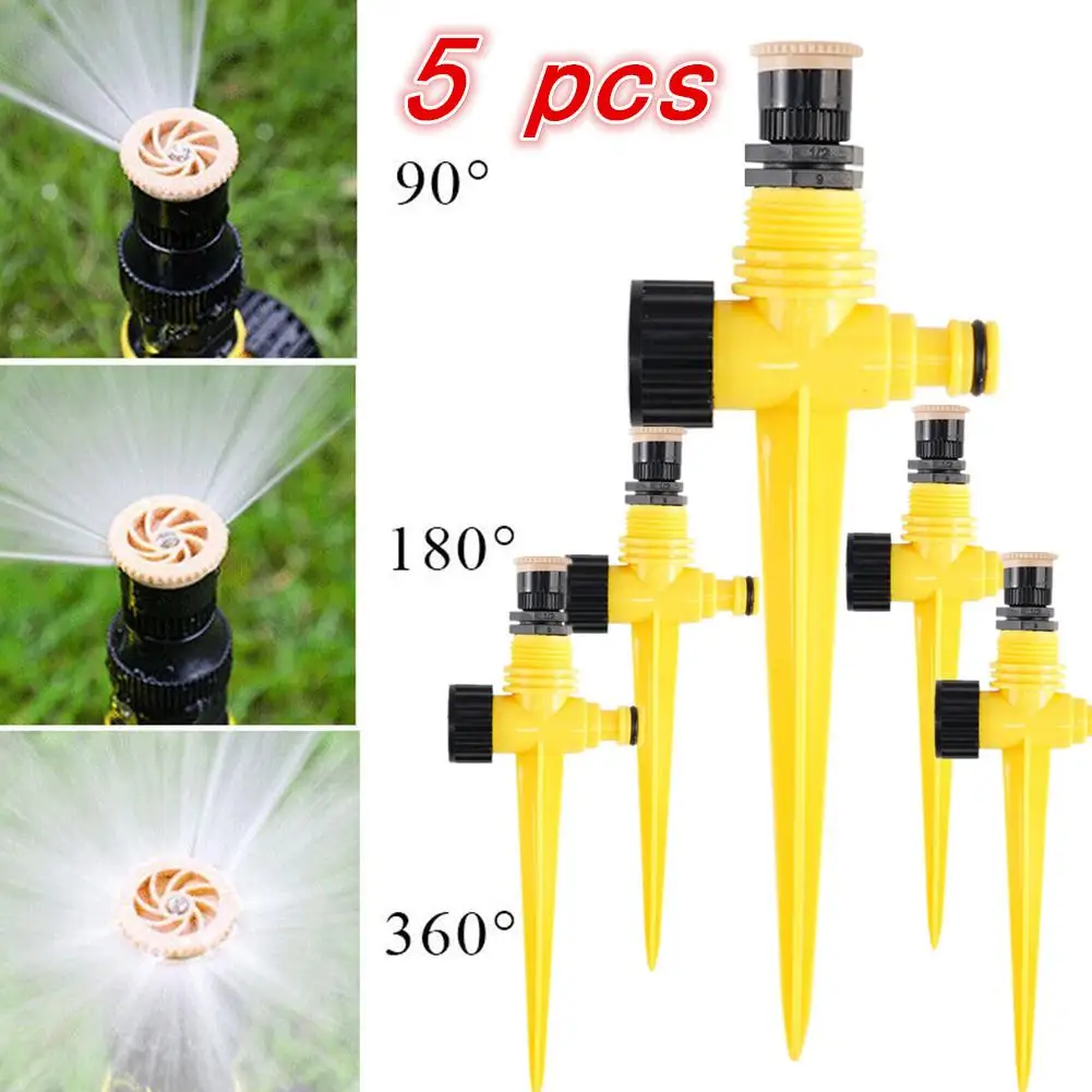 

5 Pcs 360° Garden Sprinkler Rotation Irrigation Watering System Automatic Agriculture Lawn Farm Greenhouse Spray Nozzle Tool