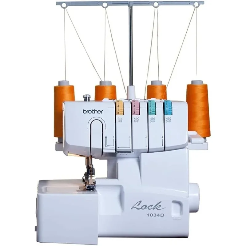 

Brother Serger, 1034D, Heavy-Duty Metal Frame Overlock Machine, 1,300 Stitches Per Minute, Removeable Trim Trap, White