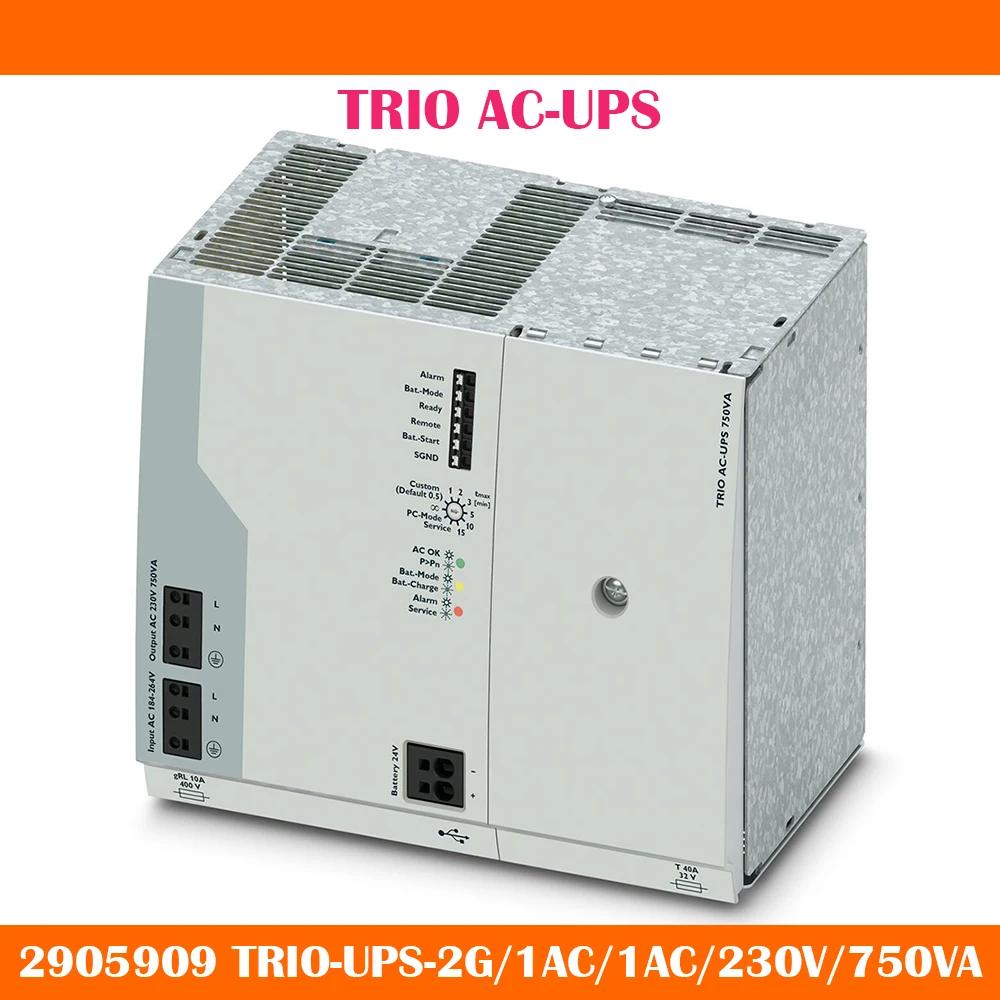 New 2905909 TRIO-UPS-2G/1AC/1AC/230V/750VA TRIO AC-UPS Uninterruptible Power Supply
New 2905909 TRIO-UPS-2G/1AC/1AC/230V/750VA TRIO AC-UPS Uninterruptible Power Supply