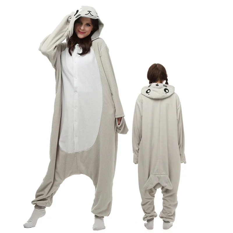 

Grey Seal Onesie For Adult Women Men Animal Kigurumis Pyjamas Cartoon Pajama Homewear Halloween Cosplay Party Costume
