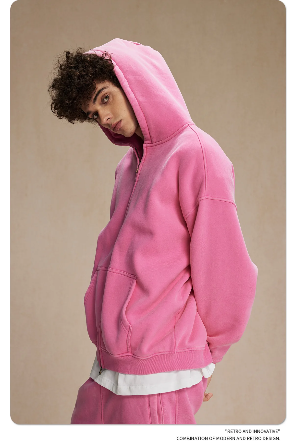 IEFB Men's Wear Wax Printing Vintage Male Hoodies Oversized Loose Zipper Water Washed Plush Sweatshirt Trendy New 9C9349 50 S616f267212b2467199b849f0c6bff95bc