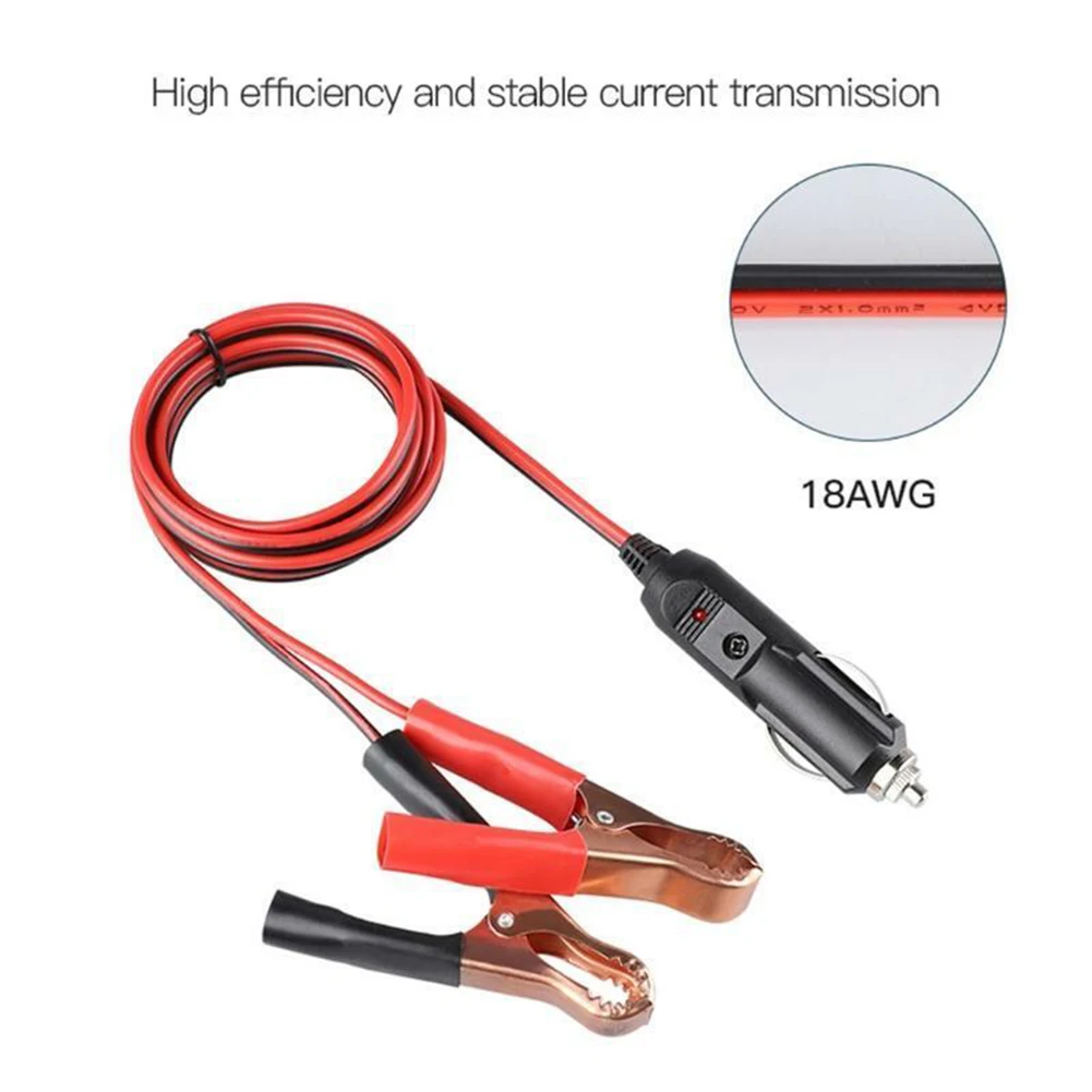 

Electrical Clip-On Cable Plastic Safety 150cm Alligator Clamp Automotive Battery Charge Cord Male Charger Lighter