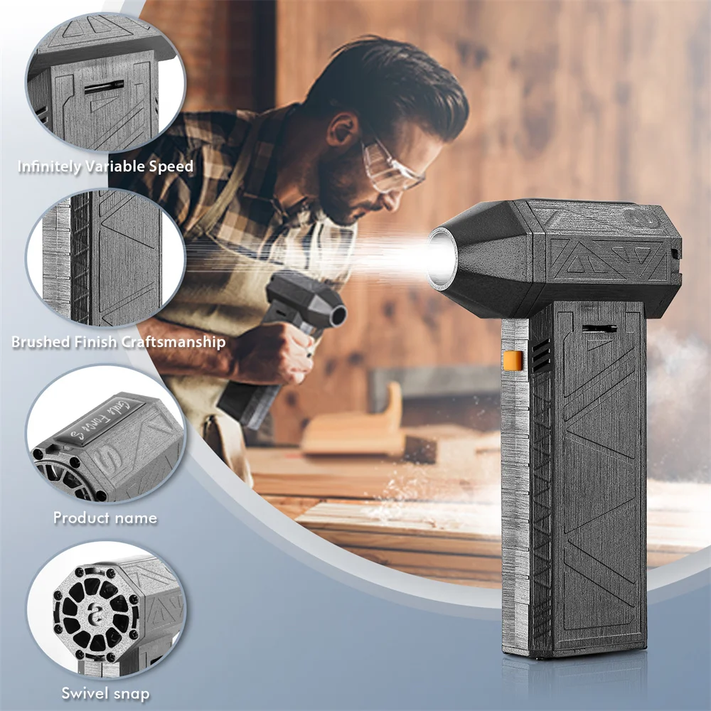 Air Blower 130000rpm Turbo Fan Handheld Mini Turbo Industrial Booster Violent Fan Turbo Jet Fan Dust Blower Cleaning Tool Type-C
Air Blower 130000rpm Turbo Fan Handheld Mini Turbo Industrial Booster Violent Fan Turbo Jet Fan Dust Blower Cleaning Tool Type-C