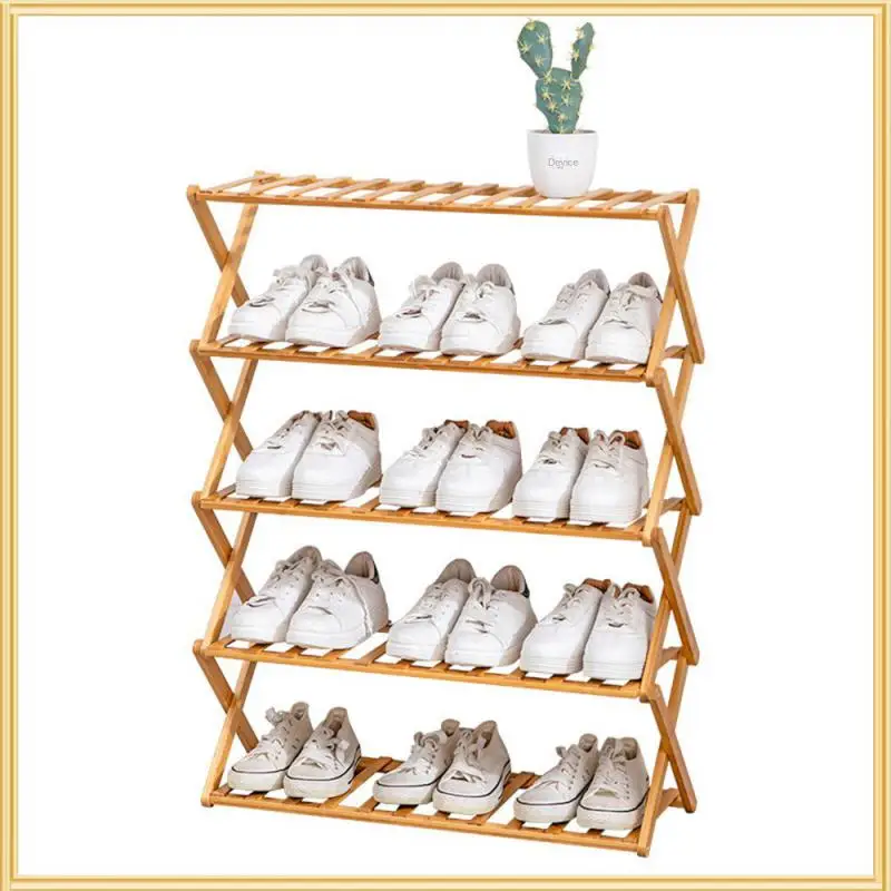 

Economic Shelf Foldable Simple Household Shoe Rack Shoe Management Houseware Installation Free Bamboo Shoe Cabinet Multi-layer