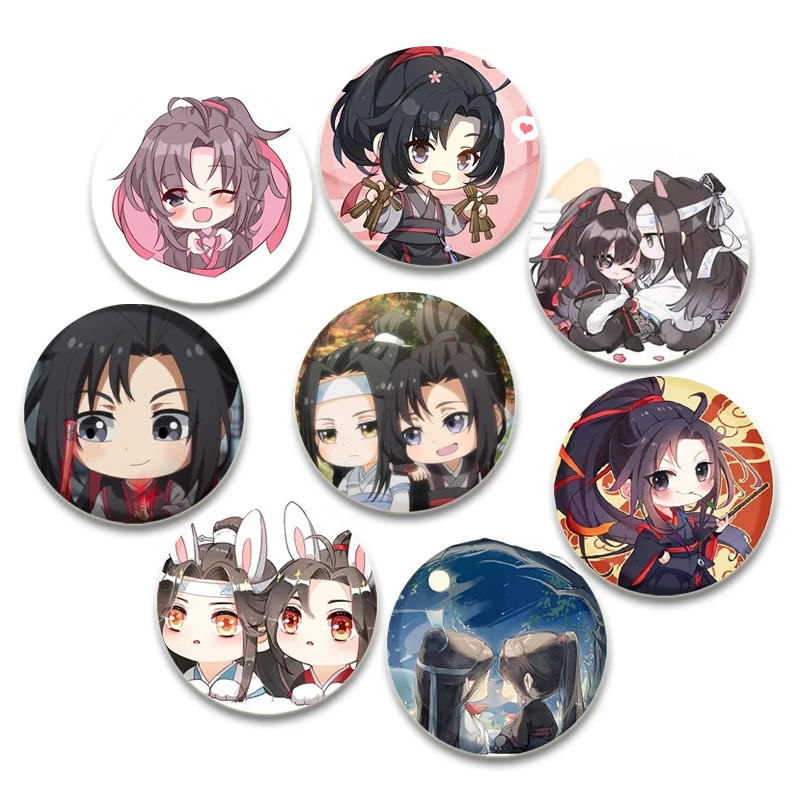 

Chinese Anime Mo Dao Zu Shi Brooche on Backpack Q-version Cartoon Badge Wei Wuxian Lan Wangji Cute Enamel Pin Jewelry Accessorie