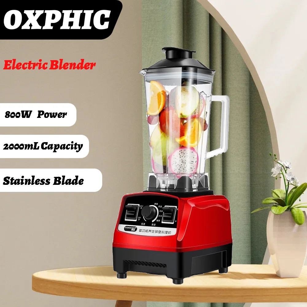 OXPHIC Electric High Speed Blender For Kitchen Appliance Smoothie Blenders BPA-Free 2.0L Container 800W Food Mixer
OXPHIC Electric High Speed Blender For Kitchen Appliance Smoothie Blenders BPA-Free 2.0L Container 800W Food Mixer