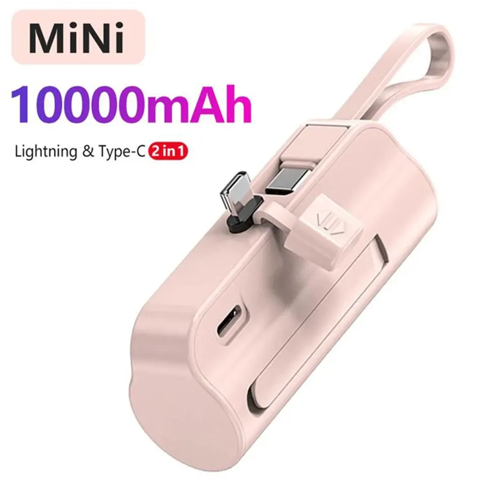 Power Bank Internal Cable Mini Power Bank External Battery Portable Charger, Samsung Backup Power Bank, 10000mAh
Power Bank Internal Cable Mini Power Bank External Battery Portable Charger, Samsung Backup Power Bank, 10000mAh