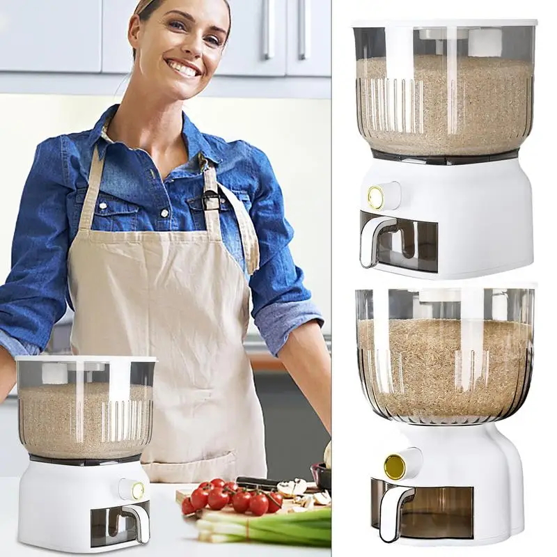 Rice Dispenser Large Food Storage Container Kitchen Transparent Large-Capacity Rice Jars Multifunctional Rice Dispenser Supplies 
Rice Dispenser Large Food Storage Container Kitchen Transparent Large-Capacity Rice Jars Multifunctional Rice Dispenser Supplies