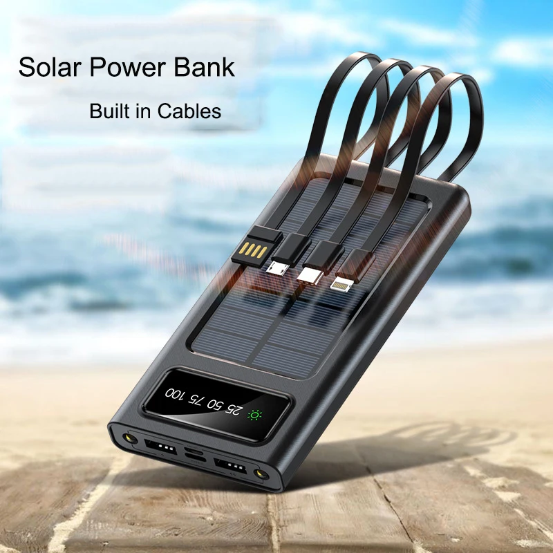 Solar Power Bank 30000mAh Portable Powerbank Built in 4 Cables LED Digital Display Poverbank External Battery Charger Power Bank
Solar Power Bank 30000mAh Portable Powerbank Built in 4 Cables LED Digital Display Poverbank External Battery Charger Power Bank