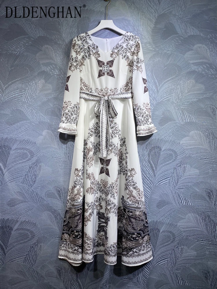 DLDENGHAN Fashion Early Autumn Maxi Dress Women V-Neck Flare Sleeve Lace-up Floral Print Vintage Party A-Line Dresses
DLDENGHAN Fashion Early Autumn Maxi Dress Women V-Neck Flare Sleeve Lace-up Floral Print Vintage Party A-Line Dresses