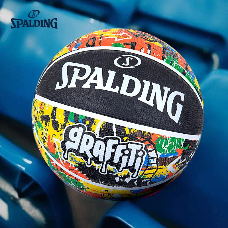 

Original Spalding Graffiti Colorful Basketball 84-372Y Rubber Wear Resistance Indoor Gaming Training Street Ball Size 7