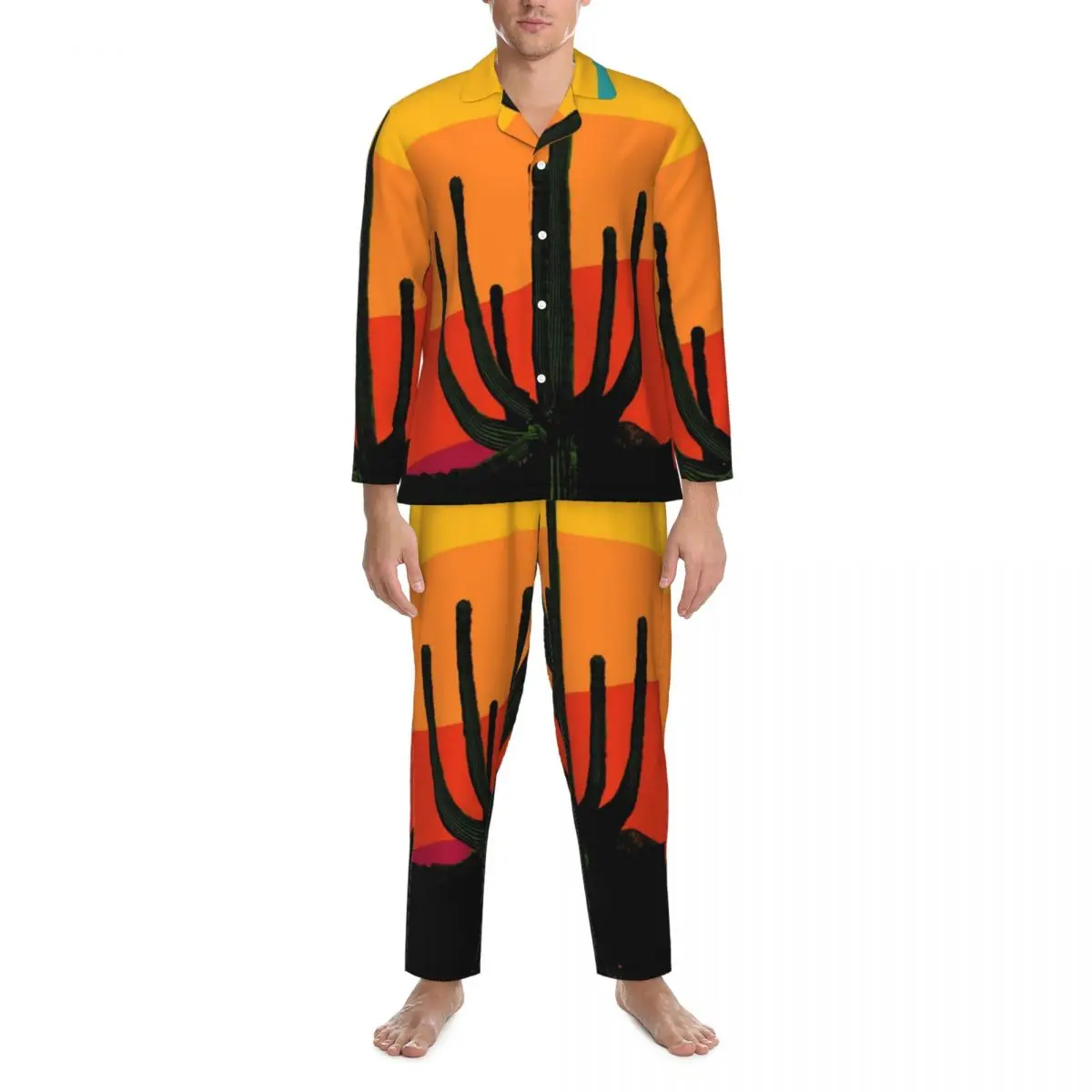 Cartoon Desert Sleepwear Spring Retro Cactus Sunset Vintage Oversized Pajamas Set Men Long-Sleeve Trendy Sleep Custom Nightwear
Cartoon Desert Sleepwear Spring Retro Cactus Sunset Vintage Oversized Pajamas Set Men Long-Sleeve Trendy Sleep Custom Nightwear