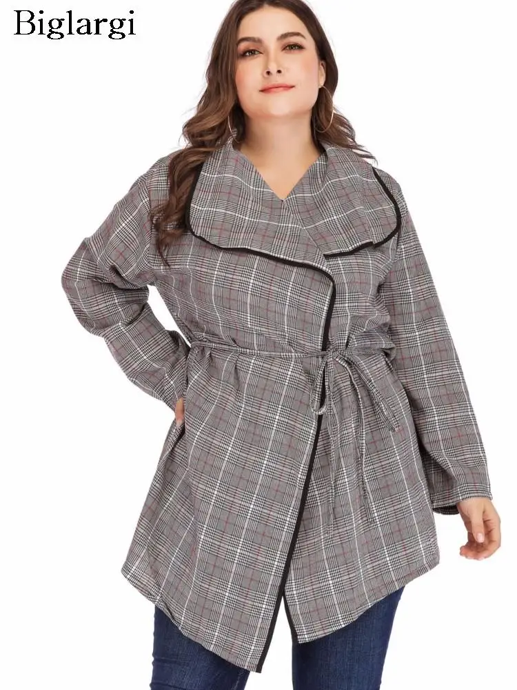 Plus Size Autumn Coat Women Long Sleeve Plaid Print Fashion Ladies Cardigans Coats Loose Casual Woman Coats 2023
Plus Size Autumn Coat Women Long Sleeve Plaid Print Fashion Ladies Cardigans Coats Loose Casual Woman Coats 2023