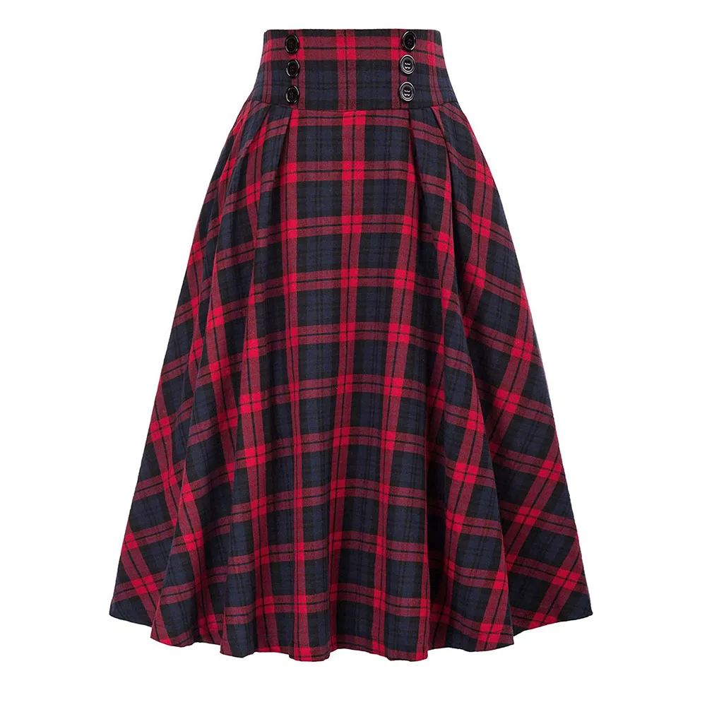 Women Skirt Skirt Elegant High Waist Ladies Loose Dress Long Skirt Vintage Women Tartan Check Plaid Affordable
Women Skirt Skirt Elegant High Waist Ladies Loose Dress Long Skirt Vintage Women Tartan Check Plaid Affordable