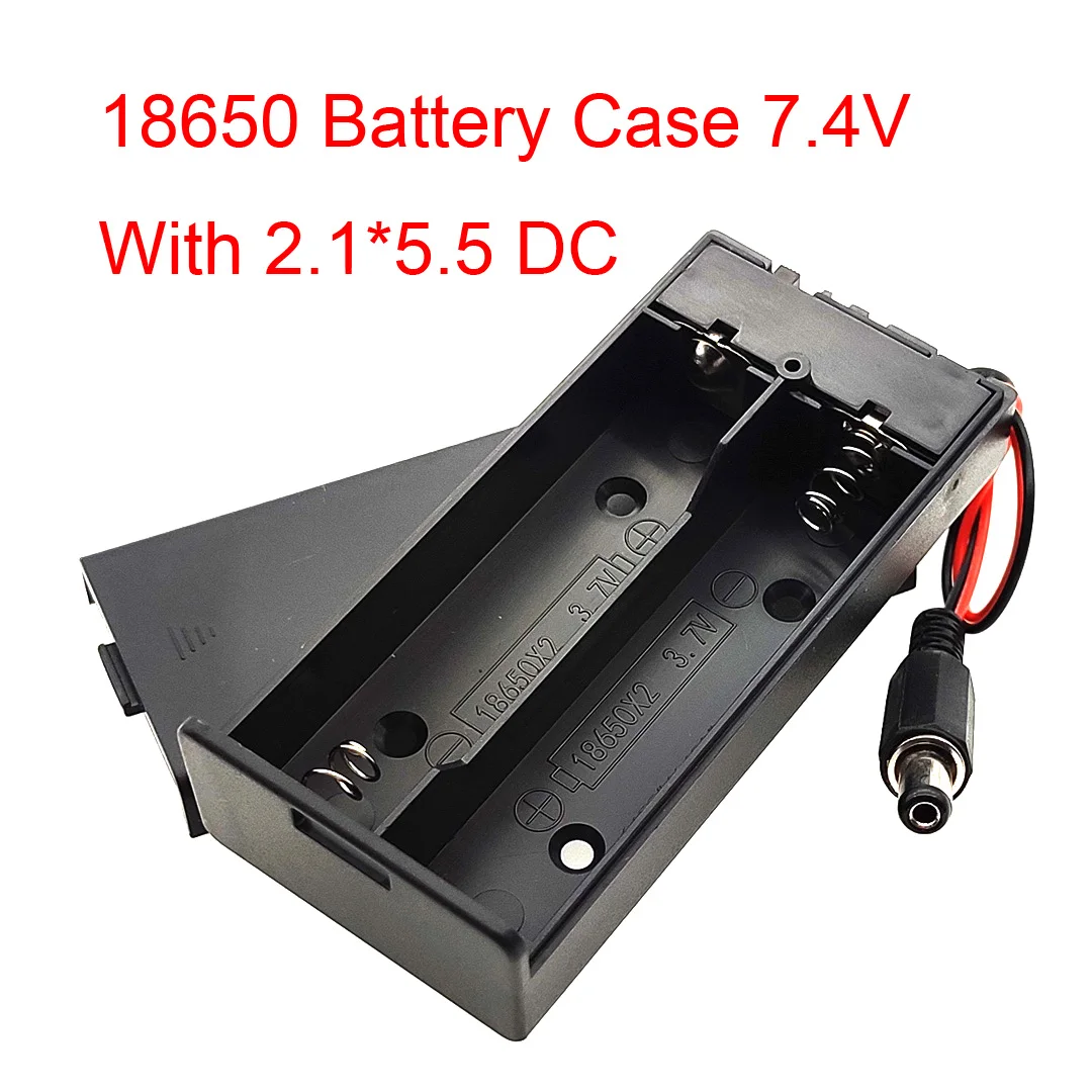 Фото 18650 Battery Holder Case Box With Cover ON/OFF Switch DC 2 Slots Series Connection 2* 3.7V | Электроника