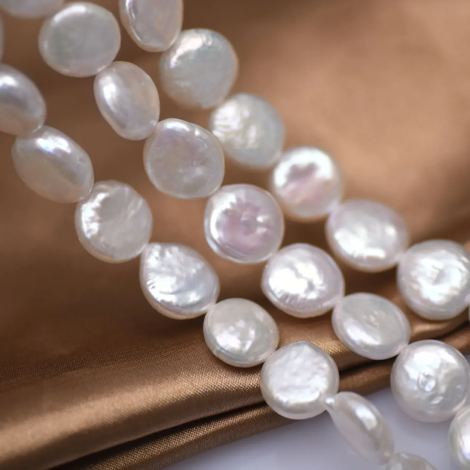 

Fashion 10-11mm Baroque Shaped Pearls Natural Freshwater Pearls Button Round Pearl Semi-Manufactures Necklace