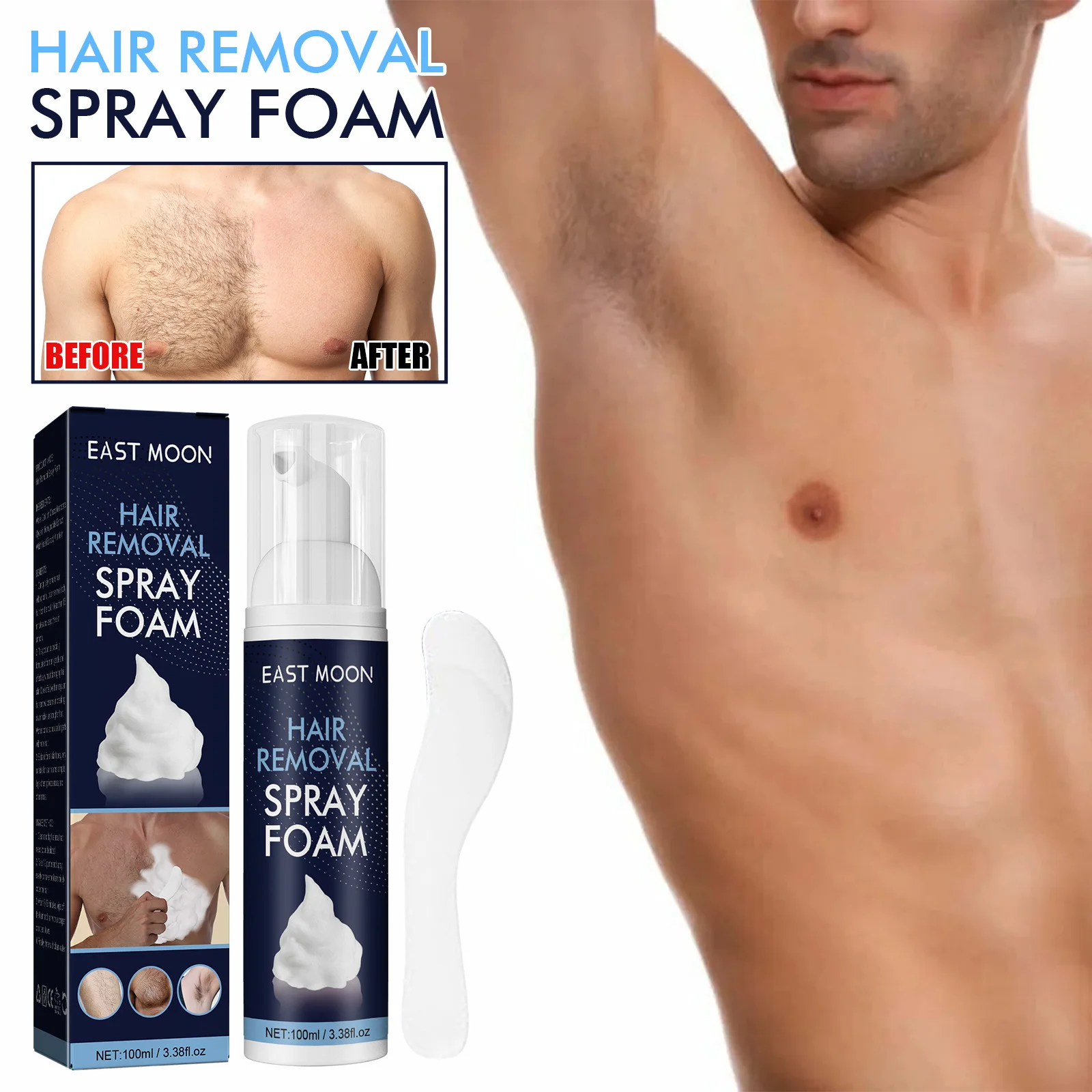 Men's hair removal foam spray leg armpit chest hair gentle cleaning fast hair removal spray
Men's hair removal foam spray leg armpit chest hair gentle cleaning fast hair removal spray