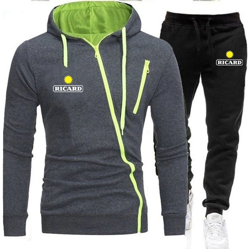 New Brand RICARD Logo Printed Customizable Solid Color Long Sleeve Men Zipper Jacket Hoodie + Pants Man Sportswear Suit Casual
New Brand RICARD Logo Printed Customizable Solid Color Long Sleeve Men Zipper Jacket Hoodie + Pants Man Sportswear Suit Casual
