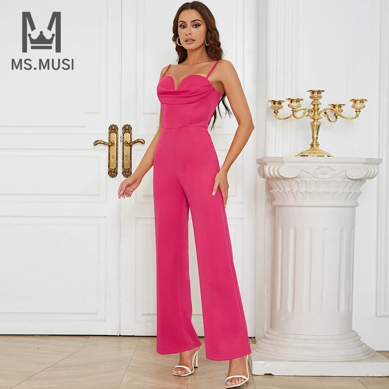 MSMUSI 2023 New Fashion Women Sexy Pink Slim Strap Draped Fold Sleeveless Backless Bodycon Party Club Flare Pant Lady Jumpsuit
MSMUSI 2023 New Fashion Women Sexy Pink Slim Strap Draped Fold Sleeveless Backless Bodycon Party Club Flare Pant Lady Jumpsuit