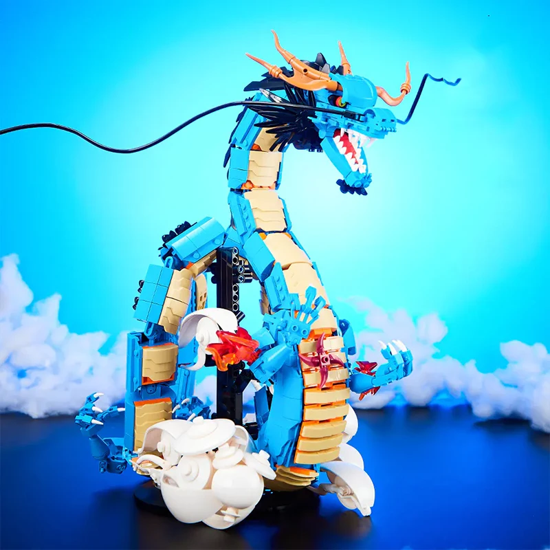 Creative Anime Nautical King Blue Kaido Dragon Building Blocks DK5011 Divine Dragon Form Model Brick Toys Children Xmas Gift Creative Anime Nautical King Blue Kaido Dragon Building Blocks DK5011 Divine Dragon Form Model Brick Toys Children Xmas Gift