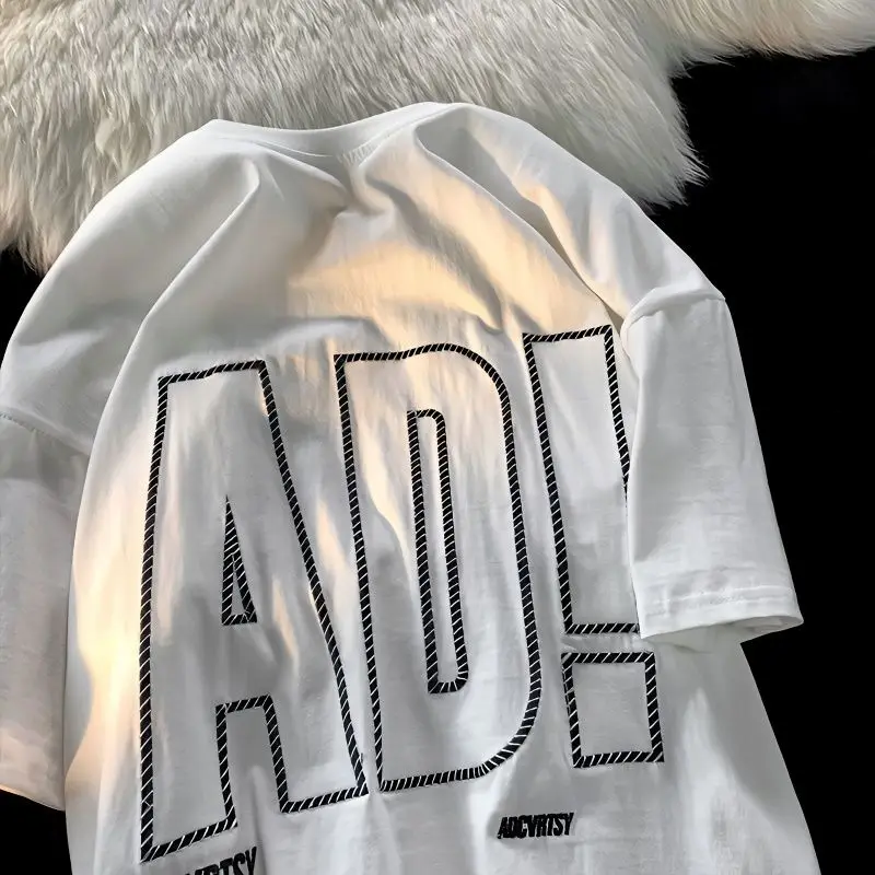 Pure cotton American letter printing short sleeved men's summer ins tide loose wild half sleeved t-shirt men and women couples
Pure cotton American letter printing short sleeved men's summer ins tide loose wild half sleeved t-shirt men and women couples